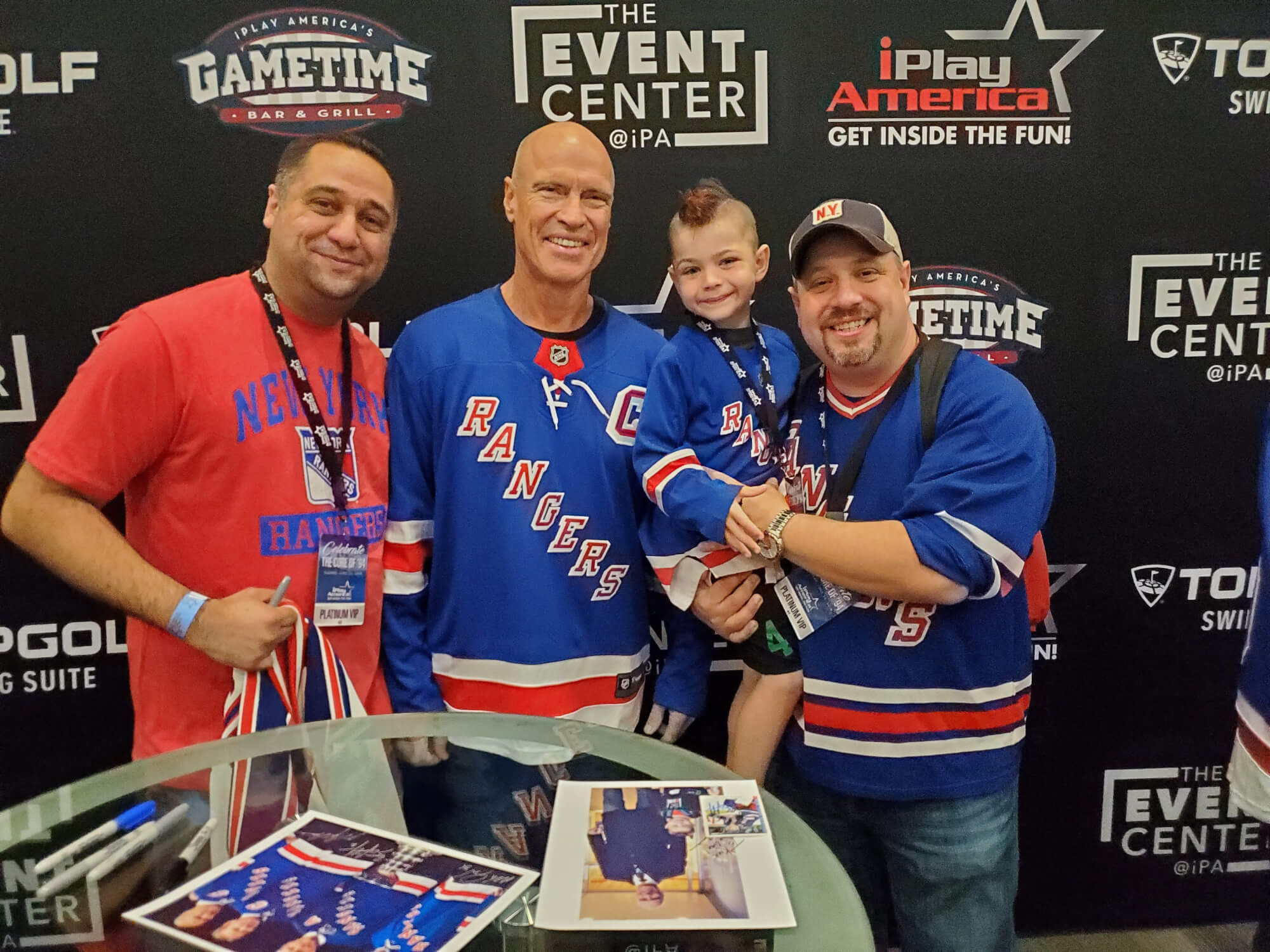 New York Rangers players at iPlay America