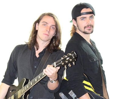 Pat & Matt of Changing Lanes with guitar.