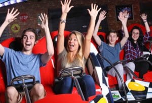 4 teens having fun on the freedom rider