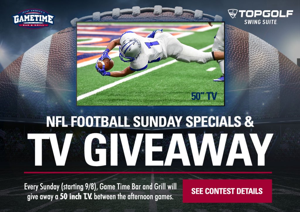 NFL football Sunday specials and TV giveaway